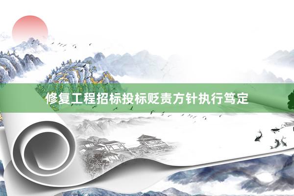 修复工程招标投标贬责方针执行笃定